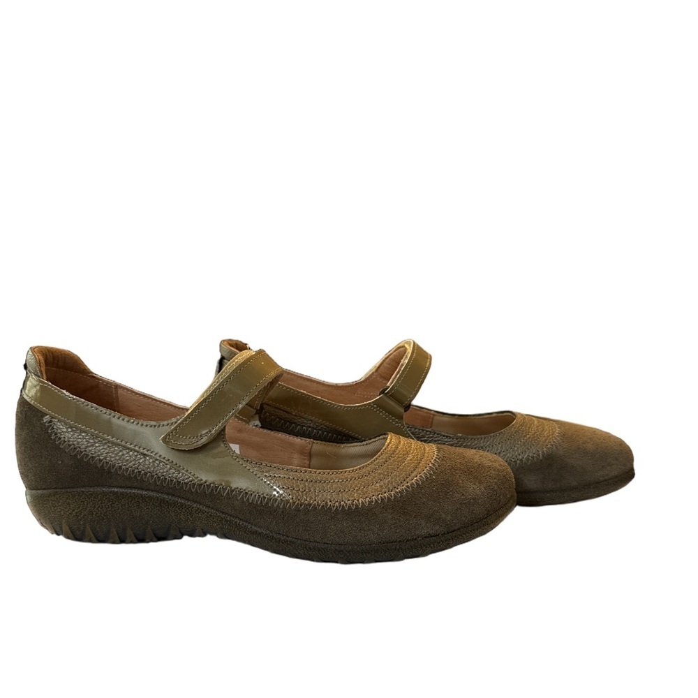 Naot Kirei Mary Jane Brown Suede Flats Comfortable Loafers. Size 41 (10)